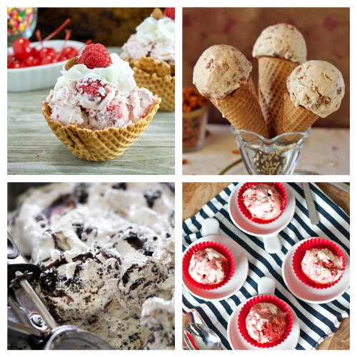 16 Mouth-Watering Homemade Ice Cream Recipes- Homemade ice cream is so much tastier than commercial ice cream! Here are some delicious homemade ice cream recipes for you to try this summer, many of which don't require an ice cream maker! | #recipes #desserts #homemadeIceCream #dessertRecipes #ACultivatedNest
