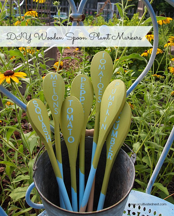 DIY Wooden Spoon Plant Markers