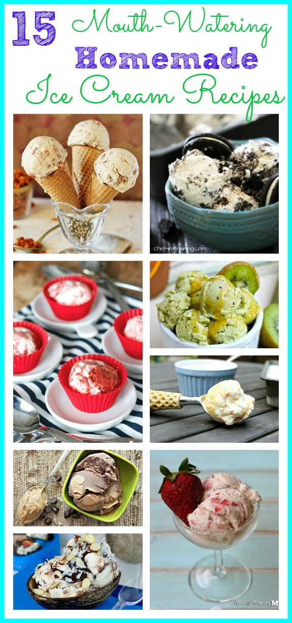 16 Mouth-Watering Homemade Ice Cream Recipes- If you have never tried homemade ice cream, you are in for a real treat! I've collected 16 delicious homemade ice cream recipes for you to try this summer! | #recipe #dessert #iceCream #summerRecipes #ACultivatedNest