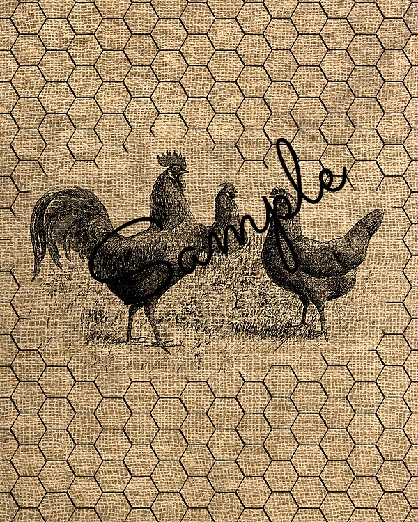 Free Home Decor Printable - Chickens, Burlap & Chicken ...