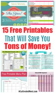 10 Free Printable Savings Trackers- A Cultivated Nest