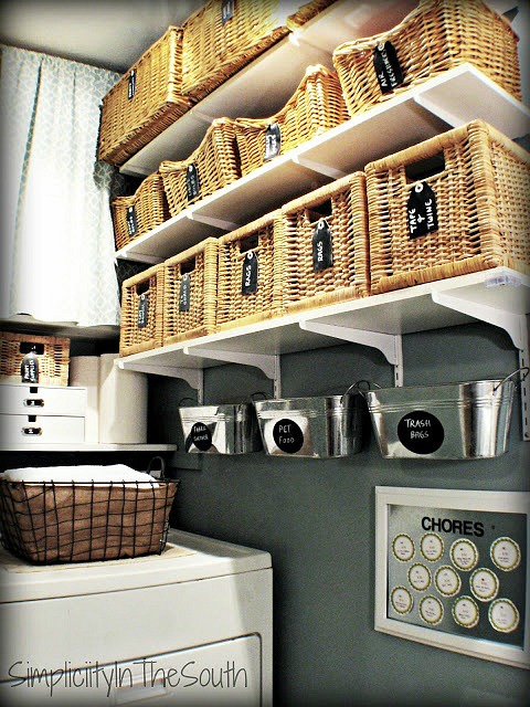 15 Laundry Room Organization Ideas- If you're tired of having a messy laundry room, then you'll love these laundry room organization ideas! There are so many easy DIYs and frugal hacks you can do to improve your laundry area's storage! | #organizingTips #organization #laundryRoom #homeOrganization #ACultivatedNest