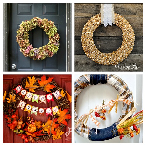 25 Festive Fall Wreath Crafts- A fun way to decor your home for fall on a budget is to make one of these gorgeous DIY fall wreaths! There are so many cute ways you can style your homemade fall wreath! | how to make a wreath, fall-themed wreath, frugal fall wreath, inexpensive fall wreath, DIY fall home decor, #DIY #wreathDIY #fallDecor #diyProject #ACultivatedNest