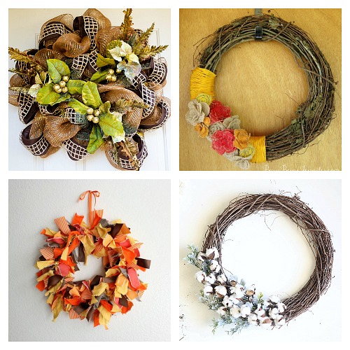 25 Festive Fall DIY Wreaths- A fun way to decor your home for fall on a budget is to make one of these gorgeous DIY fall wreaths! There are so many cute ways you can style your homemade fall wreath! | how to make a wreath, fall-themed wreath, frugal fall wreath, inexpensive fall wreath, DIY fall home decor, #DIY #wreathDIY #fallDecor #diyProject #ACultivatedNest