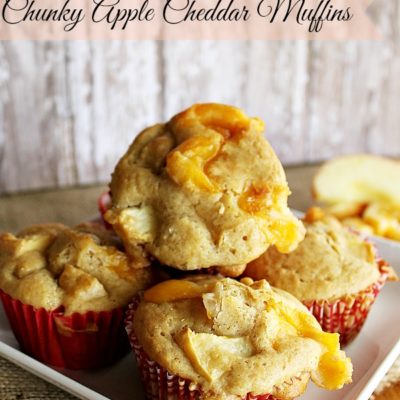 Delicious chunky apple cheddar muffins recipe
