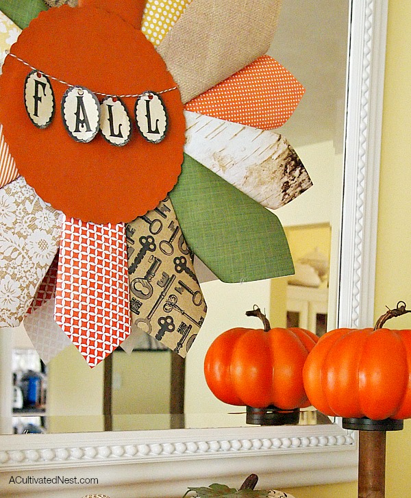 DIY scrapbook paper wreath