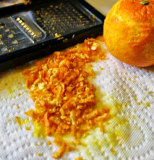 grated orange peel for diy soap recipe