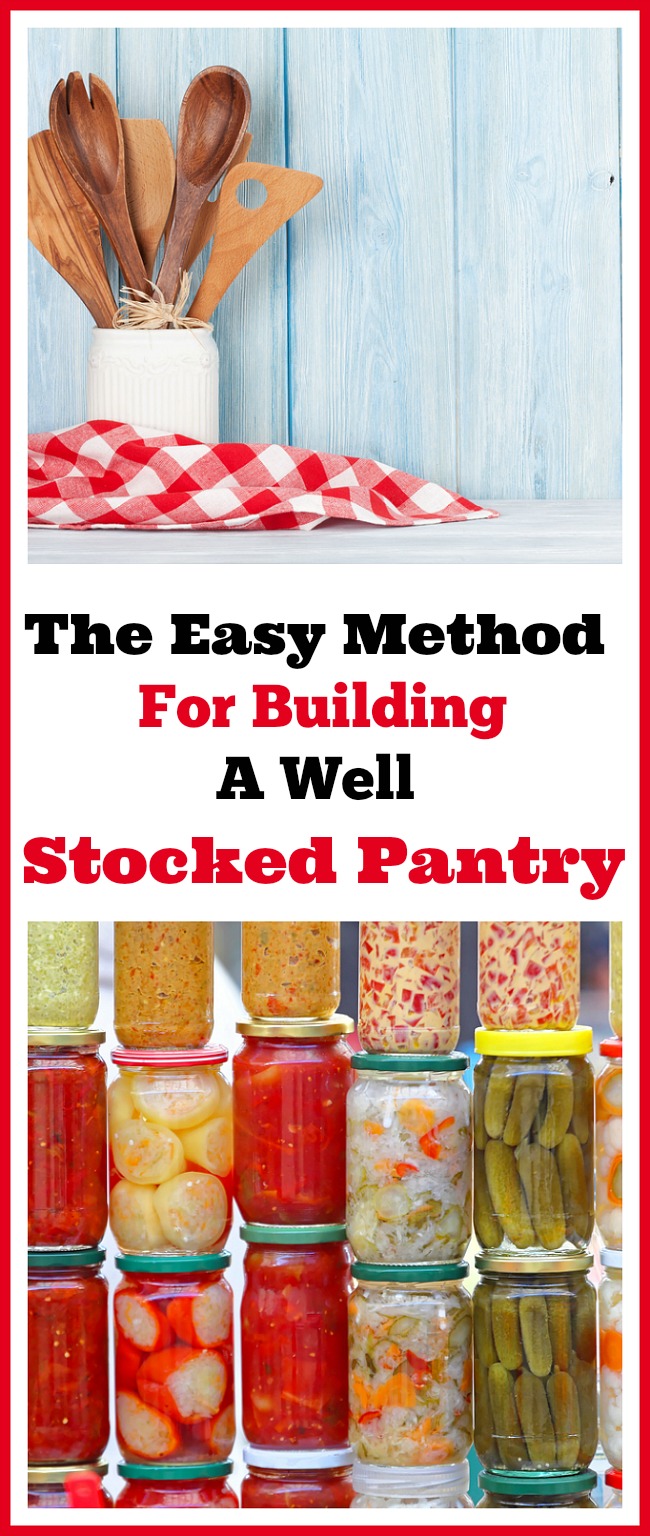 How To Have A Well Stocked Pantry- Having a well stocked pantry is so important in managing your grocery budget! Here's how to build your stockpile the easy, no-stress way that lets you stick to your food budget! | saving money on groceries, living on a budget, reduce your grocery budget, #frugalLiving #moneySavingTips #ACultivatedNest