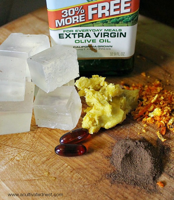 DIY orange olive oil gardener's soap ingredients