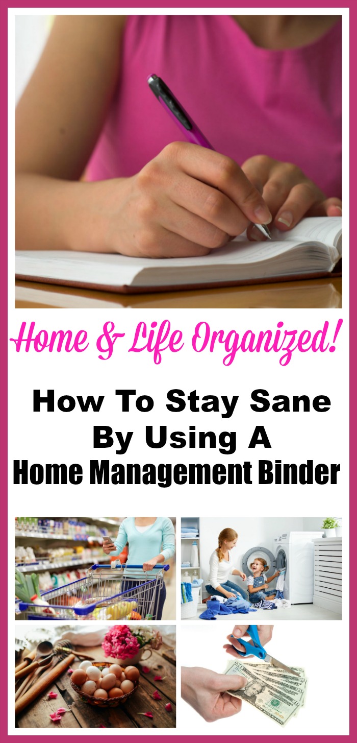 A home management binder stores everything you need for managing your home in one convenient place. Here's how to make one to stay organized. Plus free printables! home management, home organization, free printables, homemaker tips