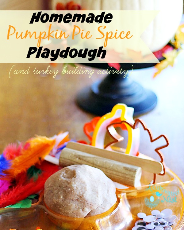 Homemade Pumpkin Pie Playdough & Turkey Building Activity