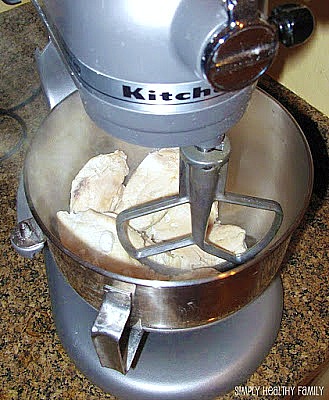 shredding chicken with mixer