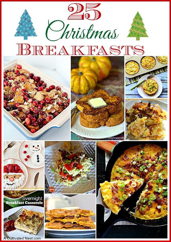 25 Christmas Morning Breakfast Dishes- Make Christmas morning breakfast special! Here are 25 delicious Christmas breakfast ideas you have to try! Casseroles, pancakes, waffles, egg dishes, scones, and more are included in this yummy roundup! | #Christmas #ChristmasRecipes #recipes #breakfast #ACultivatedNest