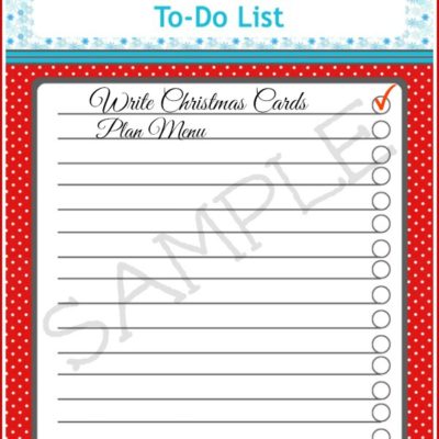 Here's a free printable Holiday To-Do List to keep you organized.
