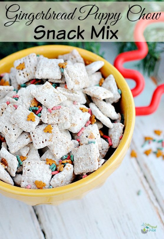 Gingerbread Puppy Chow Snack Mix