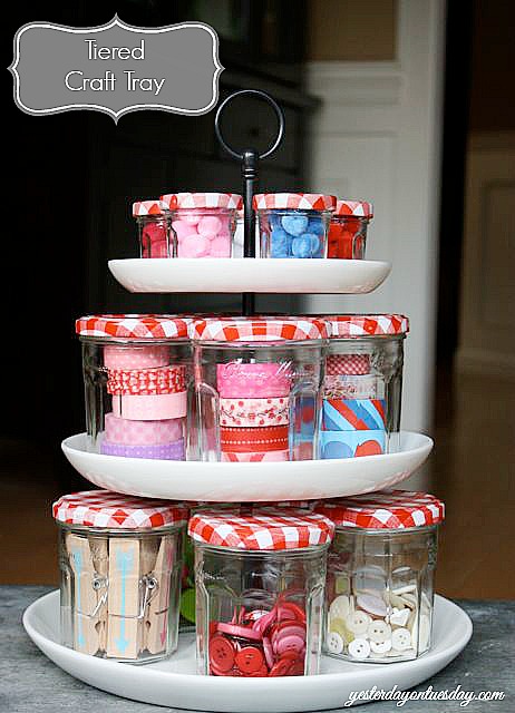 Display & Organize Craft Supplies (Using Old Jars and Bottles) - A