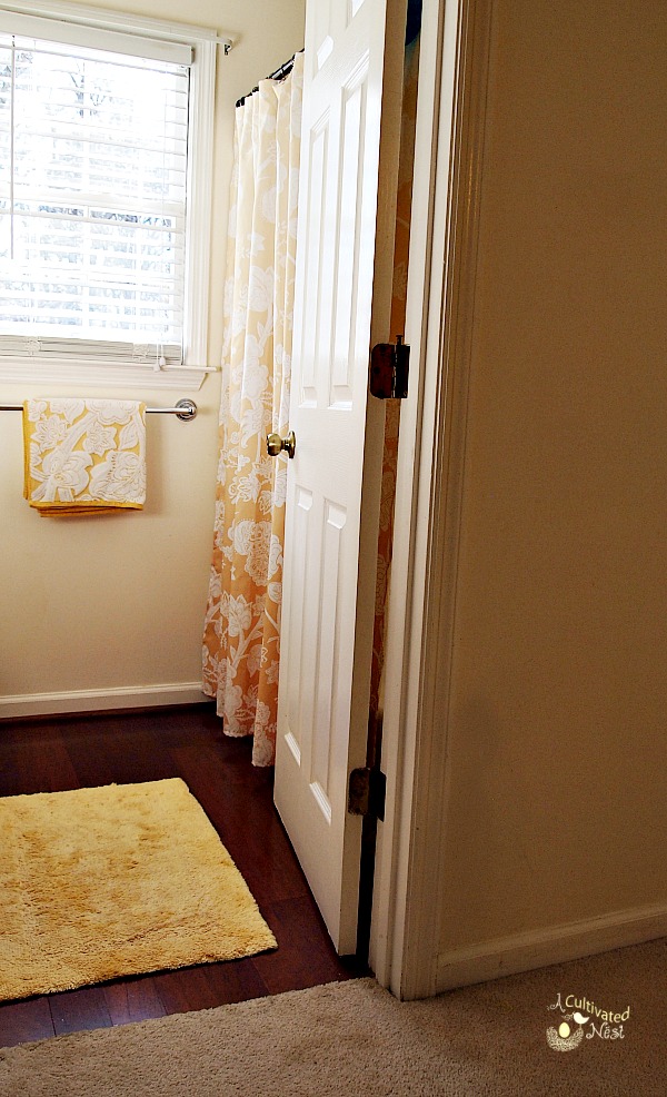 yellow and cream hall bathroom