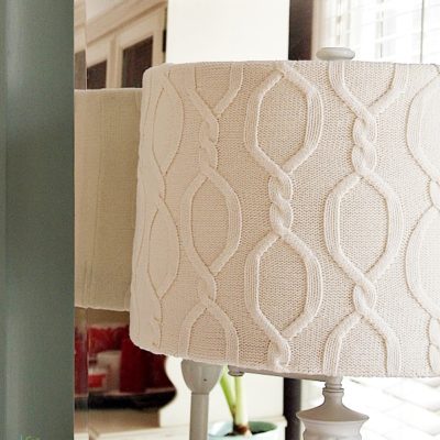 DIY sweater covered lampshade