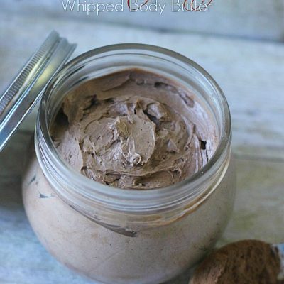 Homemade chocolate whipped body butter