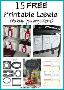 20 Free Printable Labels For Organizing- A Cultivated Nest