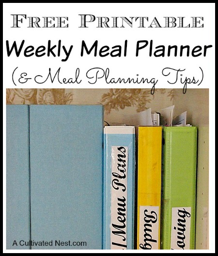 Menu Planning | Free Printable Menu Planning Sheet