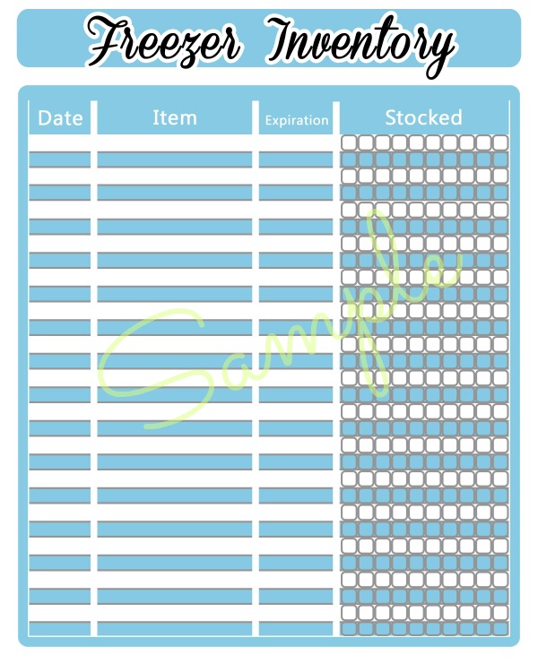 Printable Freezer Storage Chart