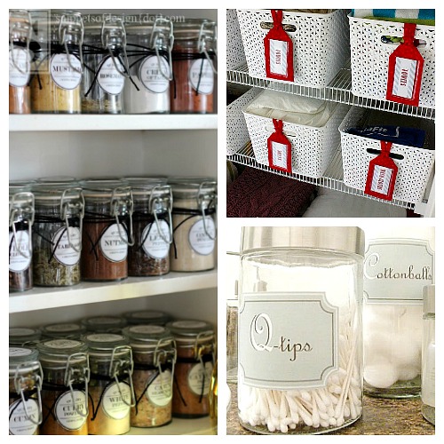 15 Free Printable Labels for Organizing- It's easy to organize your home if you have these free printable labels! Use them to organize your bins, baskets, jars and boxes and create a beautifully organized home! | organize your pantry, organize your linen closet, organize your food, organize your home office, organize your garage, #freePrintable #organizing #organization #organize #labels #printable #homeOrganization #ACultivatedNest