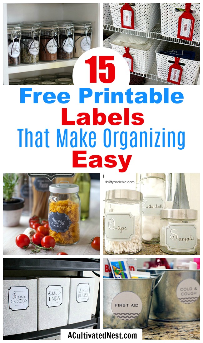 15 free printable labels for organizing a cultivated nest