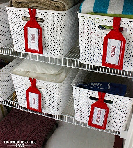 Free Printable Linen Closet Labels- It's easy to organize your home if you have these free printable labels! Use them to organize your bins, baskets, jars and boxes and create a beautifully organized home! | organize your pantry, organize your linen closet, organize your food, organize your home office, organize your garage, #freePrintable #organizing #organization #organize #labels #printable #homeOrganization