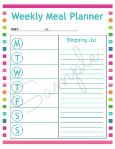 Free Printable Menu Planning Sheet