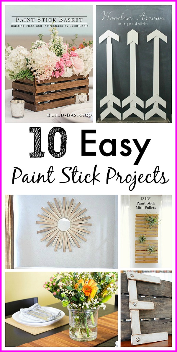 10 Easy Paint Stick Projects- Check out these 10 paint stir stick projects for some cute, easy, and inexpensive craft ideas! | DIY, craft, repurpose, upcycle, reuse, home decor, frugal