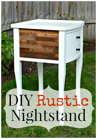 DIY paint stick nightstand makeover