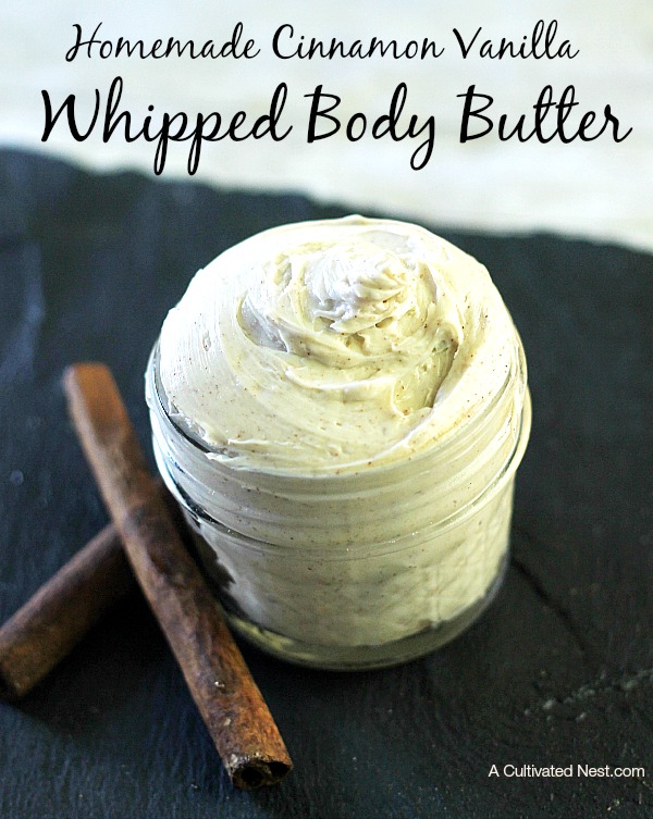 Homemade Cinnamon Vanilla Whipped Body Butter