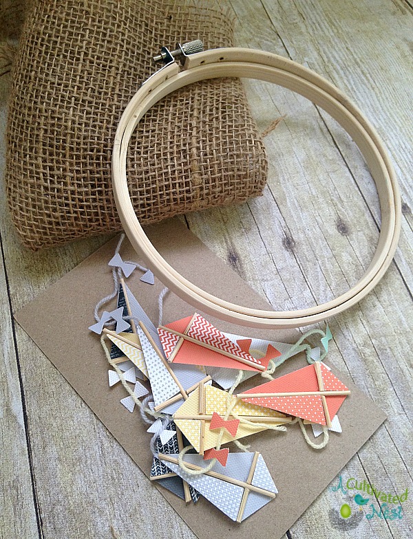 Supplies for spring craft - kite hoop art