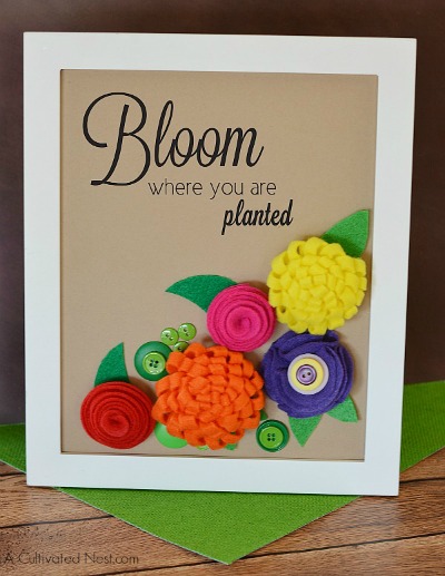 Easy Framed Felt Flower Project