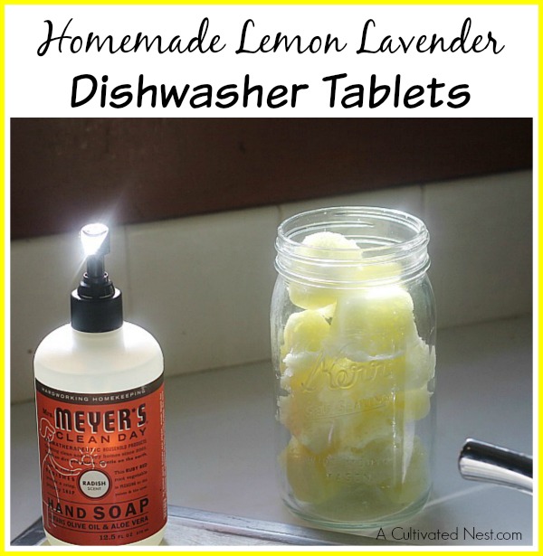 Making these homemade lemon lavender dishwasher tablets save me a ton of money, they smell divine, and it gives me a sense of accomplishment and control over my choices. It only takes 5 ingredients to make these!