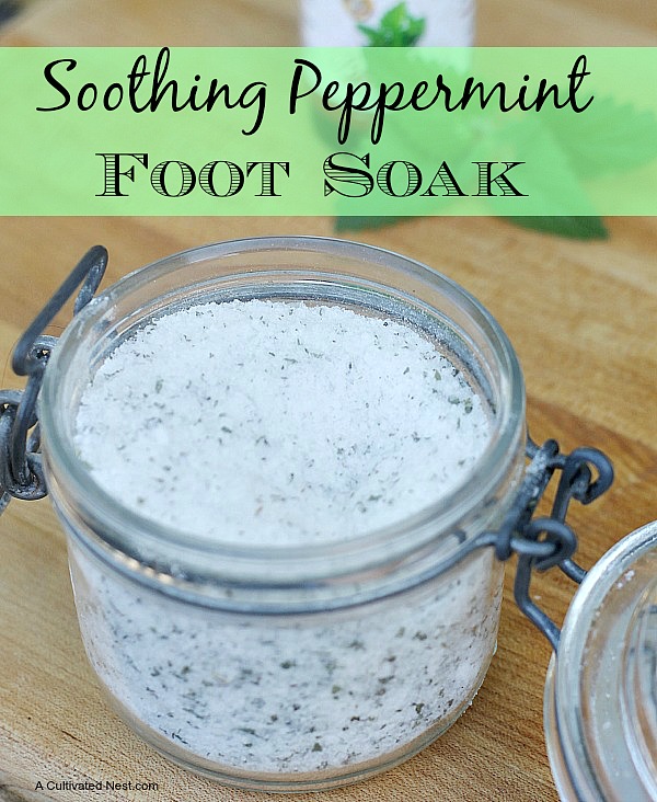 DIY Peppermint Foot Soak. This peppermint foot soak is both soothing and refreshing!