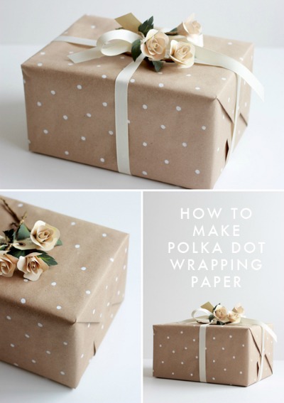 brown wrapping paper and ribbon