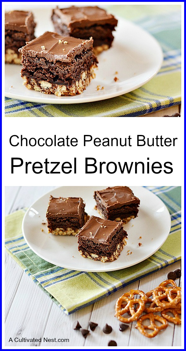 Chocolate Peanut Butter Pretzel Brownies