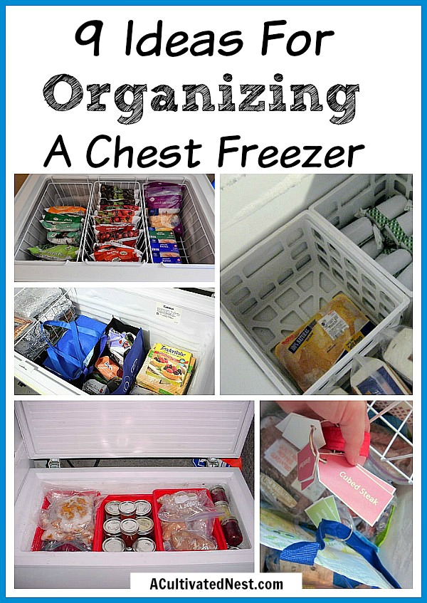 9 Ideas For Organizing a Chest Freezer- Organizing a chest freezer is actually pretty simple, if you know the right tips and tricks! Check out these 9 clever (and inexpensive) ways to organize a chest freezer! | how to organize the food in your freezer, organize your freezer meals, organize frozen food, #organizing #organization #organize #organizingTips #homeOrganization