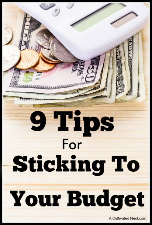 9 Tips For Sticking To Your Budget- A Cultivated Nest