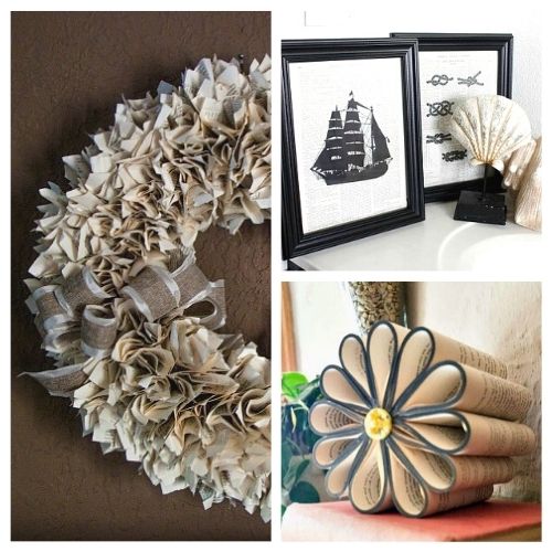 12 Awesome Book Page Projects- Book Upcycle DIYs- A Cultivated Nest