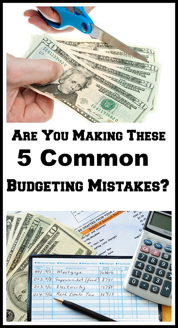 5 Common Budgeting Mistakes- To ensure you're using the best budget, check out these 5 common budgeting mistakes and then double check your budget to see if you’re making any of them!