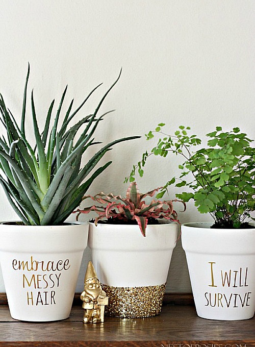 15 Creative Planter Makeover DIYs- Whether you've got a potted garden or are planning to give flowers as a gift, these DIY planter makeovers should be very helpful! | #DIY #craft #diyProject #gardenPlanter #ACultivatedNest