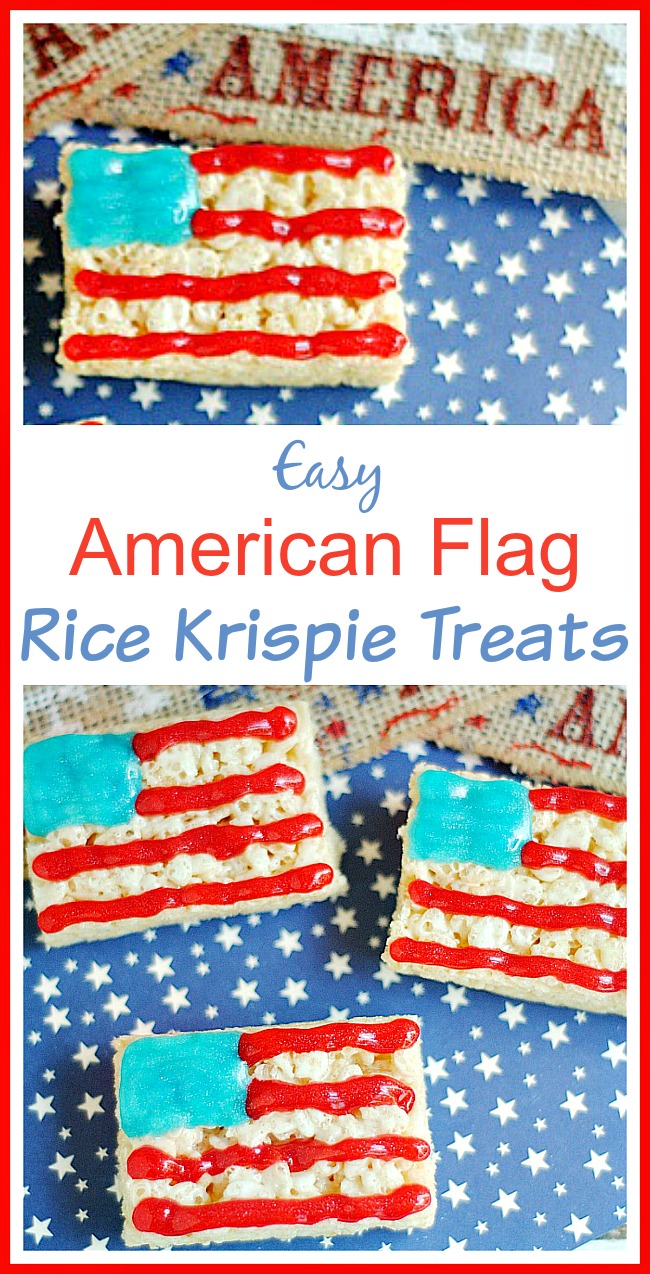 Easy American Flag Rice Krispie Treats