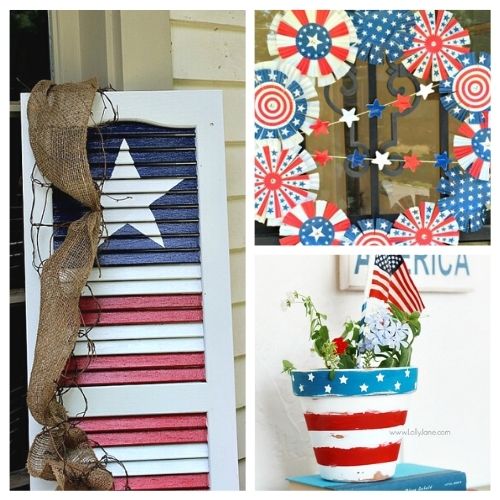 20 Cute DIY Patriotic Outdoor Decorations- These cute DIY patriotic outdoor decorations ideas will turn your ordinary yard or front porch into the festive place to be! | Fourth of July decorations, Memorial Day decorations, flag themed décor #FourthOfJuly #MemorialDay #DIY #patrioticDecor #ACultivatedNest