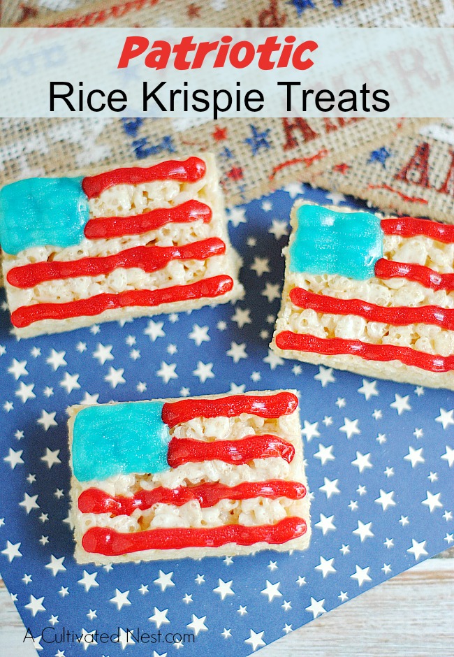 American Flag Rice Krispie Treats