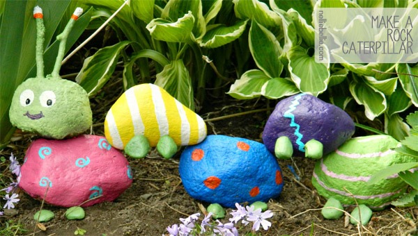 Caterpillar Rocks- Here are 10 inexpensive summer outdoor activities that will keep the kids or grandkids occupied all summer long! Definitely give these a try this summer! | #kidsActivities #frugalLiving #summerActivities #summerKidsActivities #ACultivatedNest