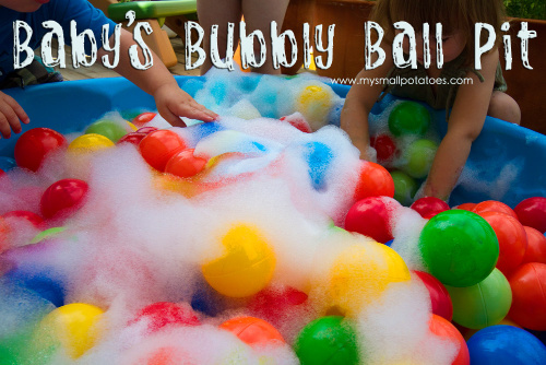 Bubble Ball Pit- Here are 10 inexpensive summer outdoor activities that will keep the kids or grandkids occupied all summer long! Definitely give these a try this summer! | #kidsActivities #frugalLiving #summerActivities #summerKidsActivities #ACultivatedNest