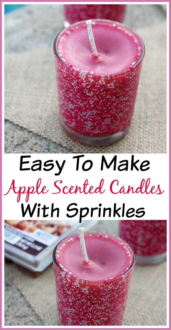 DIY Apple Scented Votive Candles - So easy to make and these would make great gifts!